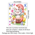 Stickers muraux de Pâques avec lapins, œufs et fleurs, 30x25cm, décoration de salle de bain - Style Lapin en Coquille d'Œuf Rose (MS4363-ZC) / 25*30cm
