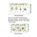 Detailed size chart for watercolor hanging plants and butterfly wall stickers - Fresh Green Plants and Butterflies Style (CT6056-ZY)
