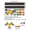 Cartoon racing car track height chart wall sticker for kids room decor 30x90cm 2pcs - Combination Style