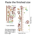 Stickers muraux singe avec règle de croissance girafe pour décoration chambre enfant - 30*90cm*2pcs