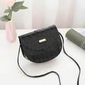 Sacoche selle classique noire à motif crocodile avec boucle rectangulaire en métal doré - Noir