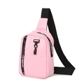 Bolso de pecho rosa de cuero PU con correa ajustable y letras Fit Right - Rosa