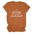 Close-up of rust orange T-shirt fabric texture and white dog lover slogan print - S / Burnt Orange (White Font)