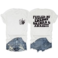 Détail recto-verso du t-shirt blanc avec imprimé et du short en jean bleu délavé - Blanc (Police Noire)