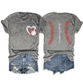 Vista frontal y trasera de camiseta gris baseball mama con pantalones cortos - S / gris oscuro