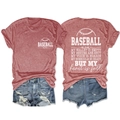 Detail of Baseball Mom printed t-shirt and ripped denim shorts summer casual outfit - Rose Gold (White Font)