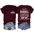 Front and back detail of a wine red Baseball Mom t-shirt with crew neck and custom text - Wine Red (White Font)