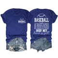 Front and back detail of Baseball Mom navy t-shirt with distressed denim shorts - Retro Blue (White Font)