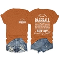 Front and back view of an orange Baseball Mom t-shirt paired with denim shorts - Burnt Orange (White Font)
