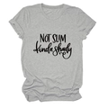 Detail of grey crewneck T-shirt featuring 'NOT SLIM kinda shady' slogan in black text - S / Light Gray