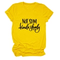 Close-up of Not Slim kinda shady black lettering on yellow short sleeve cotton t-shirt - S / Yellow
