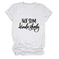 Detailed view of white cotton T-shirt featuring NOT SLIM kinda shady graphic print - S / White
