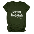 Detail of olive green t-shirt with Not Slim kinda shady print and rolled cuffs - S / Army Green