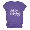 Detail showing purple heather texture and NOT SLIM kinda shady print on round neck T-shirt - S / Purple