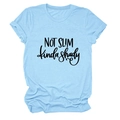 Detail of light blue t-shirt with black NOT SLIM kinda shady artistic lettering - S / Light Blue