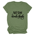 Olive green short sleeve T-shirt featuring NOT SLIM kinda shady slogan print - S / Olive Green
