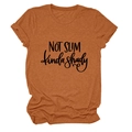 Close-up of caramel cotton t-shirt with NOT SLIM kinda shady graphic print detail - S / Burnt Orange