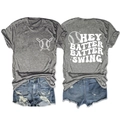 Flachbild des grauen Baseball-T-Shirts mit Rückendruck und zerrissenen Jeans-Shorts - S / Dunkelgrau (Weißes Muster)