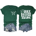 Vue détaillée avant et arrière du t-shirt de baseball avec short en jean usé - Vert Rétro (Graphique Blanc)