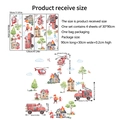 Detailed size chart for watercolor firefighter animal wall stickers featuring a fire truck - MS8582-NH (30x90cm Set of 4 Sheets)
