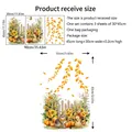 Detailed size chart for autumn cat and pumpkin window stickers with specific dimensions - 30x45cm x 3 Sheets