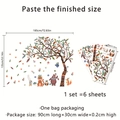 Stickers muraux forêt avec grand arbre et animaux, dimensions de pose 185x135cm chambre - Style Animaux de la Forêt et Arbre (MS7021-KC) / 6 pièces