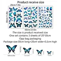 Guía de tallas de pegatinas de pared de mariposas azules con dimensiones detalladas - Estilo de Mariposa con Patrón Azul (MS8072-NH)