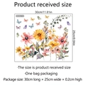 Stickers muraux fleurs et papillons pour salle de bain avec tournesols et marguerites - Style Fleurs Papillon Aquarelle (MS592-YW) / 25*30cm