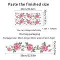 Spécifications détaillées de taille pour stickers muraux roses et papillons floraux - 30x60cm