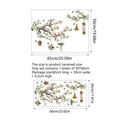 Static bird and flower window stickers set with tree branches and decorative bird nests - 30*60cm / Bird and Flower Style (CT6048-ZY)