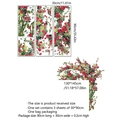 Red rose vine wall stickers for home decor with realistic 3D floral design patterns - Red Rose Vine Style (MS4368-ZC)