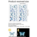 Luminous blue butterfly wall stickers with glow-in-the-dark effect for home decoration - YCL4010 (2 Sheets/Pack)