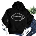 Flat lay of black Game Day football hoodie styled with sneakers and denim shorts - S / Black