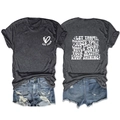 Détails avant et arrière du motif Let Them Misunderstand sur t-shirt gris et short - S / Gris Chiné Noir