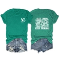Détail du t-shirt vert avec imprimé au dos et ensemble de shorts en jean délavé - S / Vert Foncé