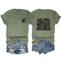 Vues avant et arrière détaillées du t-shirt vert armée avec imprimé LET THEM MISUNDERSTAND - S / Vert olive