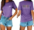 Détails du t-shirt violet Nurse Life avec imprimé léopard et short en jean déchiré - S / Hauts / Violet (Motif Blanc)