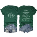 Vista anteriore e posteriore della t-shirt verde foresta con testo bianco e cuori - Verde Retrò (Font Bianco)