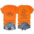 T-shirt in cotone arancione vivace con stampa Let them sul davanti e sul retro - Arancione (Carattere Nero)