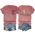 Détails du t-shirt rose pour enseignant et short en jean vieilli avec imprimé inspirant - S / Or Rose (Imprimé Noir)