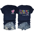 Ensemble t-shirt enseignant bleu marine avec imprimé recto-verso et short en jean - S / Bleu Marine