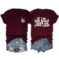 Detail of burgundy Sassy Mom tee and distressed denim shorts with typography print - S / Burgundy