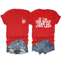 Red cotton T-shirt featuring 'If I'm too much then go find less' back print and chest graphic - S / Red