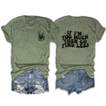 Green cotton T-shirt with IF I'M TOO MUCH THEN GO FIND LESS slogan on the back - S / Olive Green
