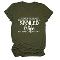 Close-up of the white printed slogan on olive green crew neck cotton short sleeve T-shirt - Army Green (White Font)