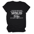 Detailed flat lay of black cotton t-shirt featuring bold white typography print design - Black (White Font)