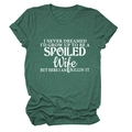 Detail of Heather Green cotton blend T-shirt featuring white slogan graphic print - Retro Green (White Font)