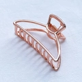 Pince à cheveux minimaliste en métal or rose en forme de demi-lune pour la coiffure - Moyen / Or rose