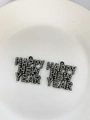Detail van Happy New Year bedeltjes van zwarte legering met strassteentjes voor sieraden - Happy New Year Hanger / Zwart