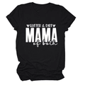 T-shirt noir en coton avec inscription Glitter & Dirt Mama of both imprimée sur le devant - Noir (Lettres Blanches)